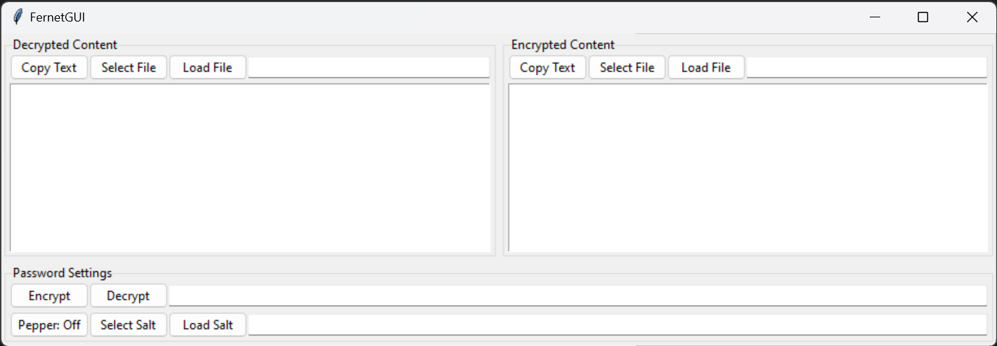 Image of the FernetGUI window under Windows 11