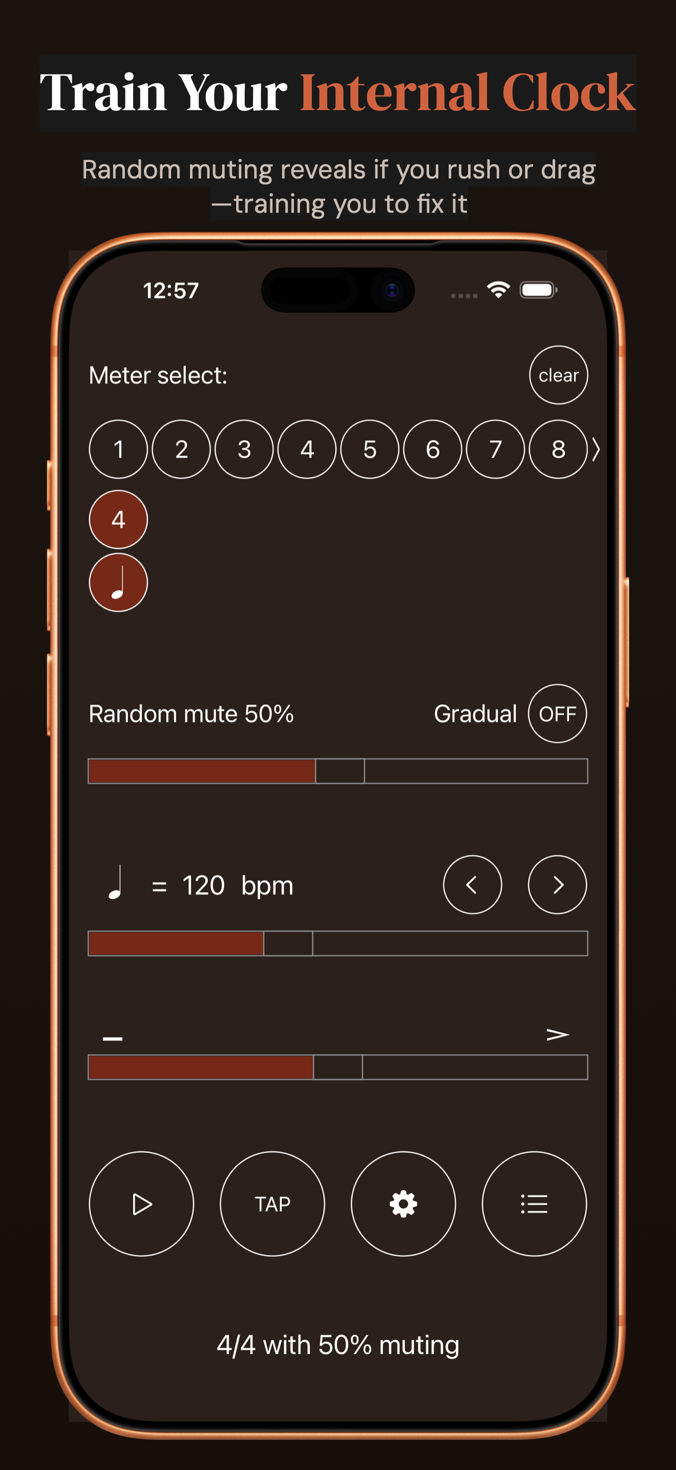 Time Guru Metronome iPhone screenshot 1