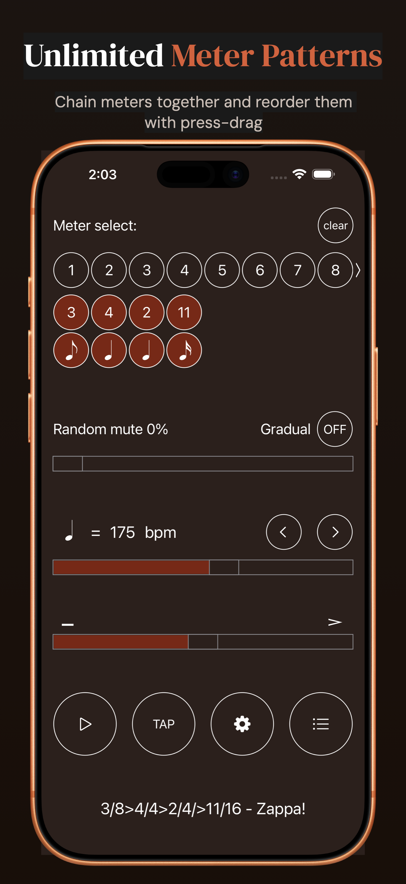 Time Guru Metronome iPhone screenshot 2