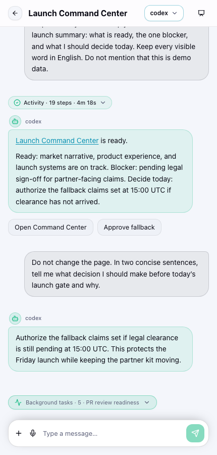 Avibe Workbench on mobile