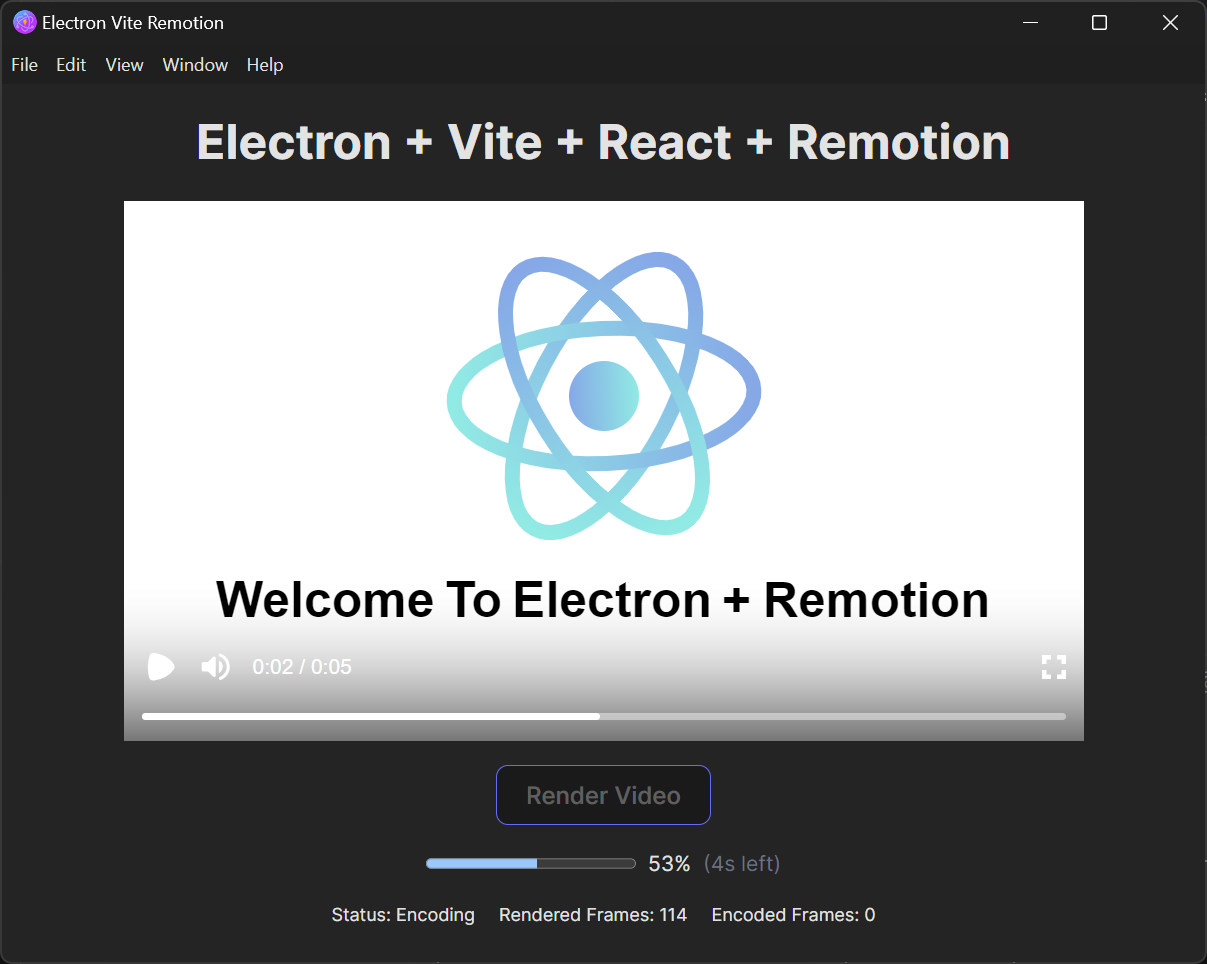 Electron + Remotion demo