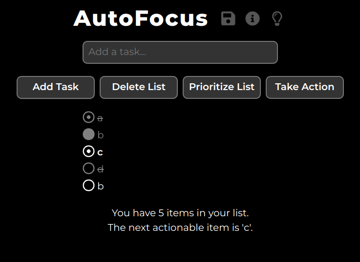 AutoFocus screenshot