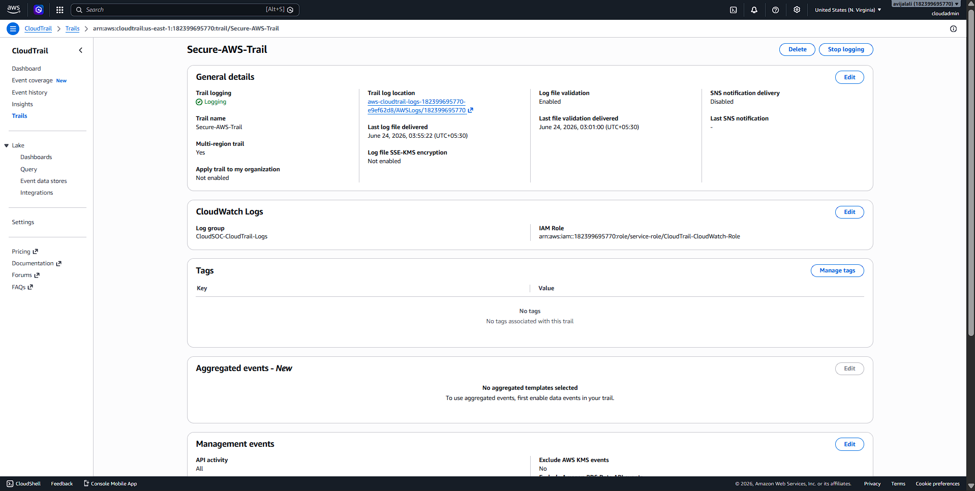 CloudTrail 详情