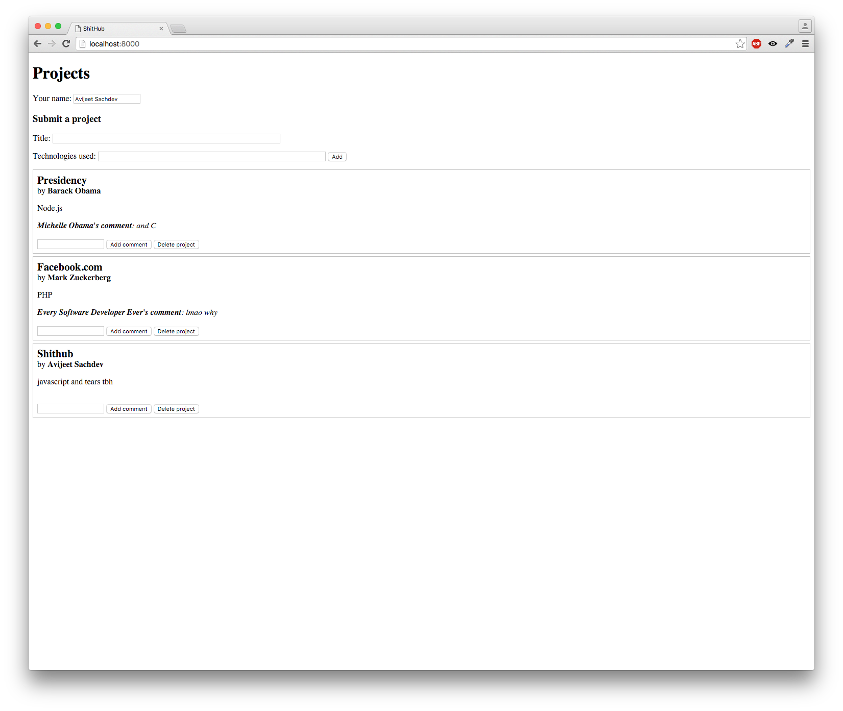 GitHub - avijeets/ShitHub: :hankey: Node.js project that showcases ...