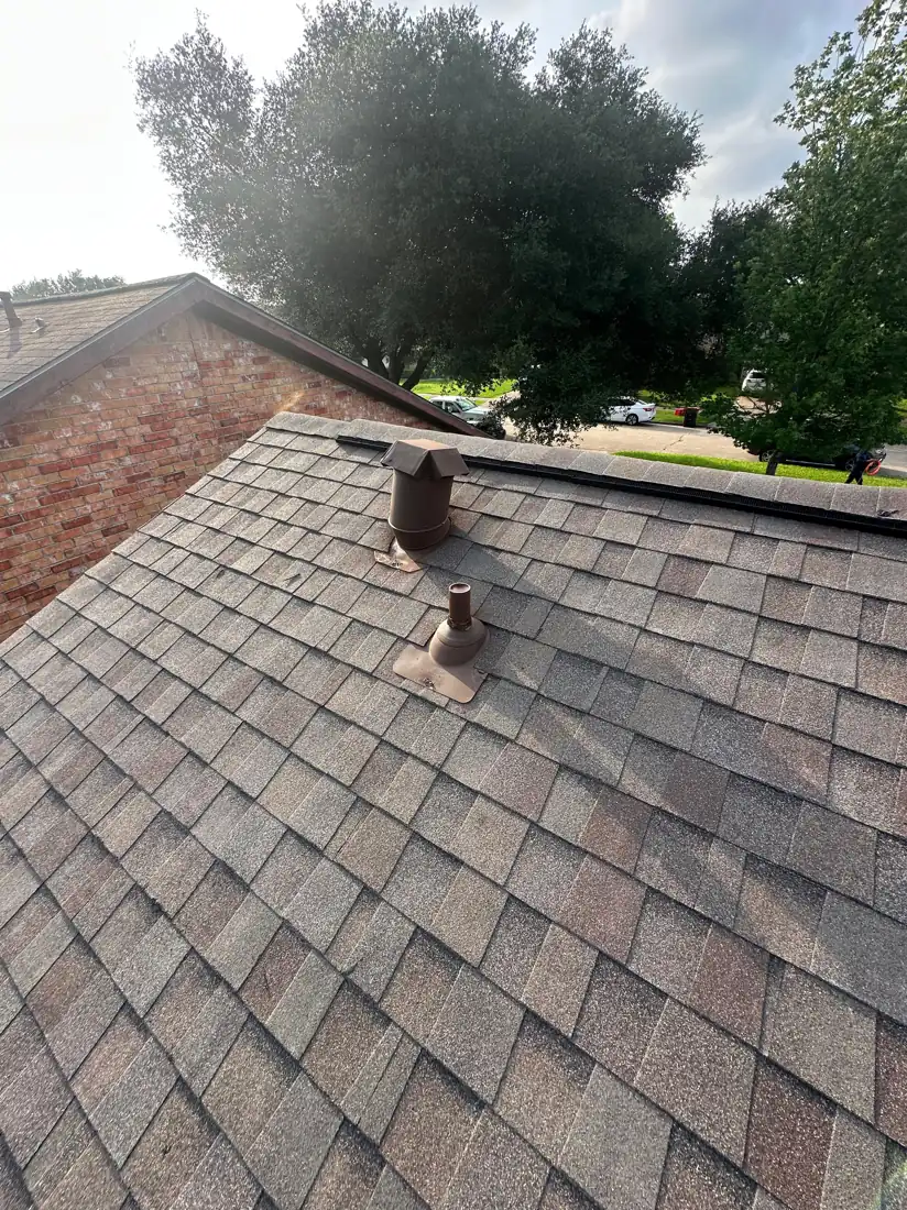 Roof vent boot condition documented before repair