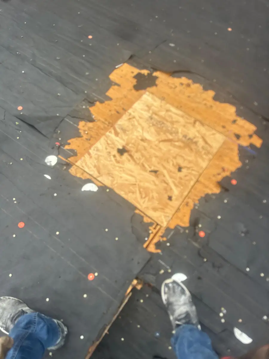Decking repair with fresh underlayment on a residential roof