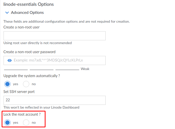 Lock Root User