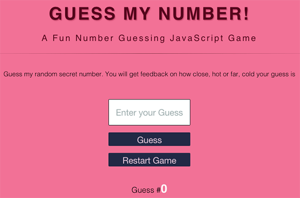 GitHub - avireni/jquery-guess-my-number: Number guessing game