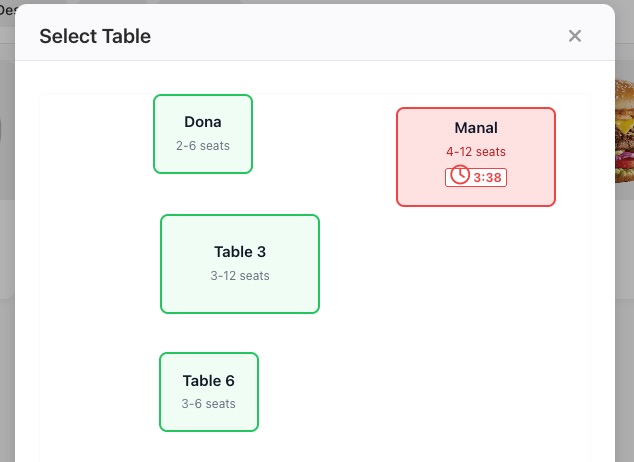 Dine-in screen 5