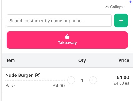 Takeaway screen 2
