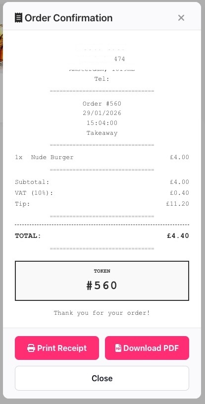 Takeaway screen 4
