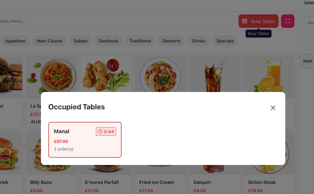 Waiter screen 6