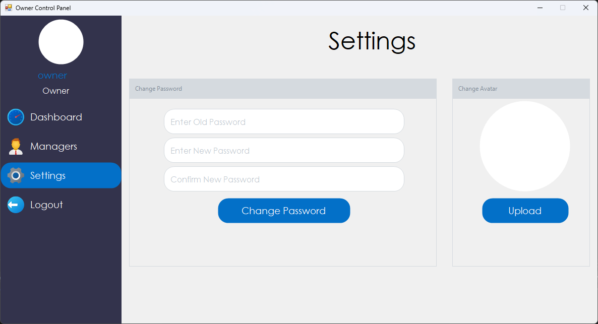 Settings Page