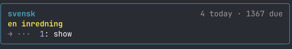 A due card above the prompt