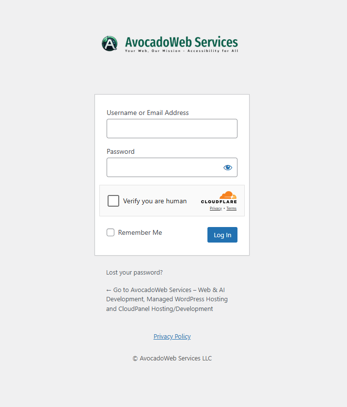 Custom Login Screenshot
