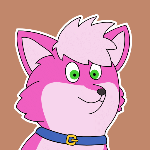 Popping Pink Fox Sticker