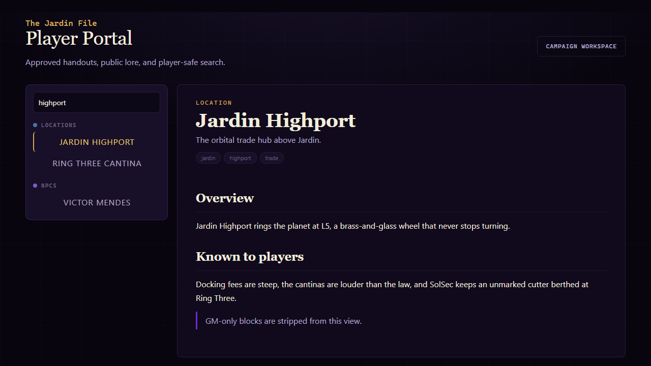 Player portal