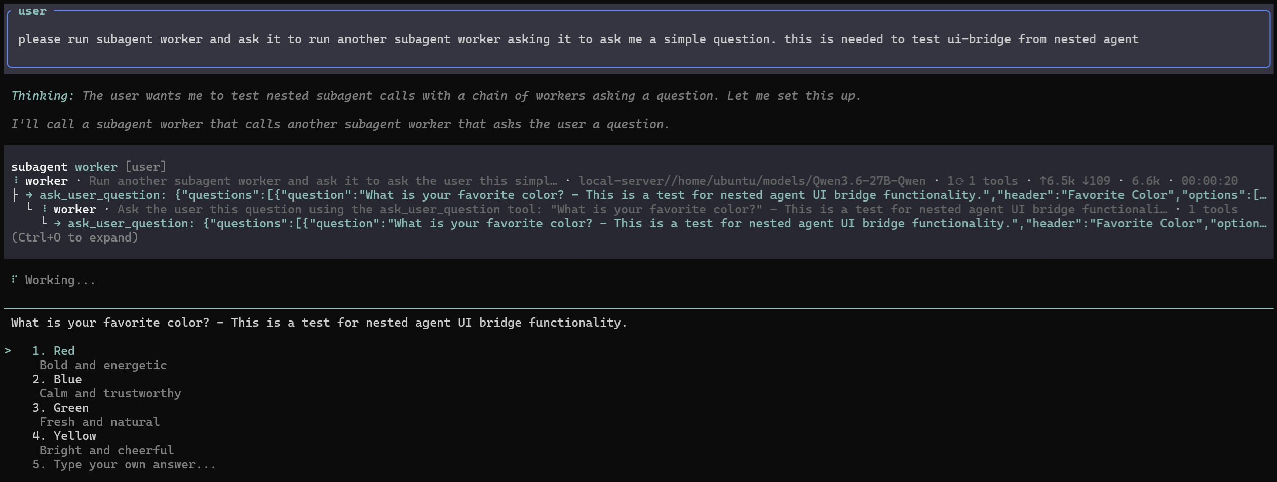 Question without preceding message