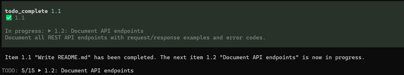 todo widget and completion