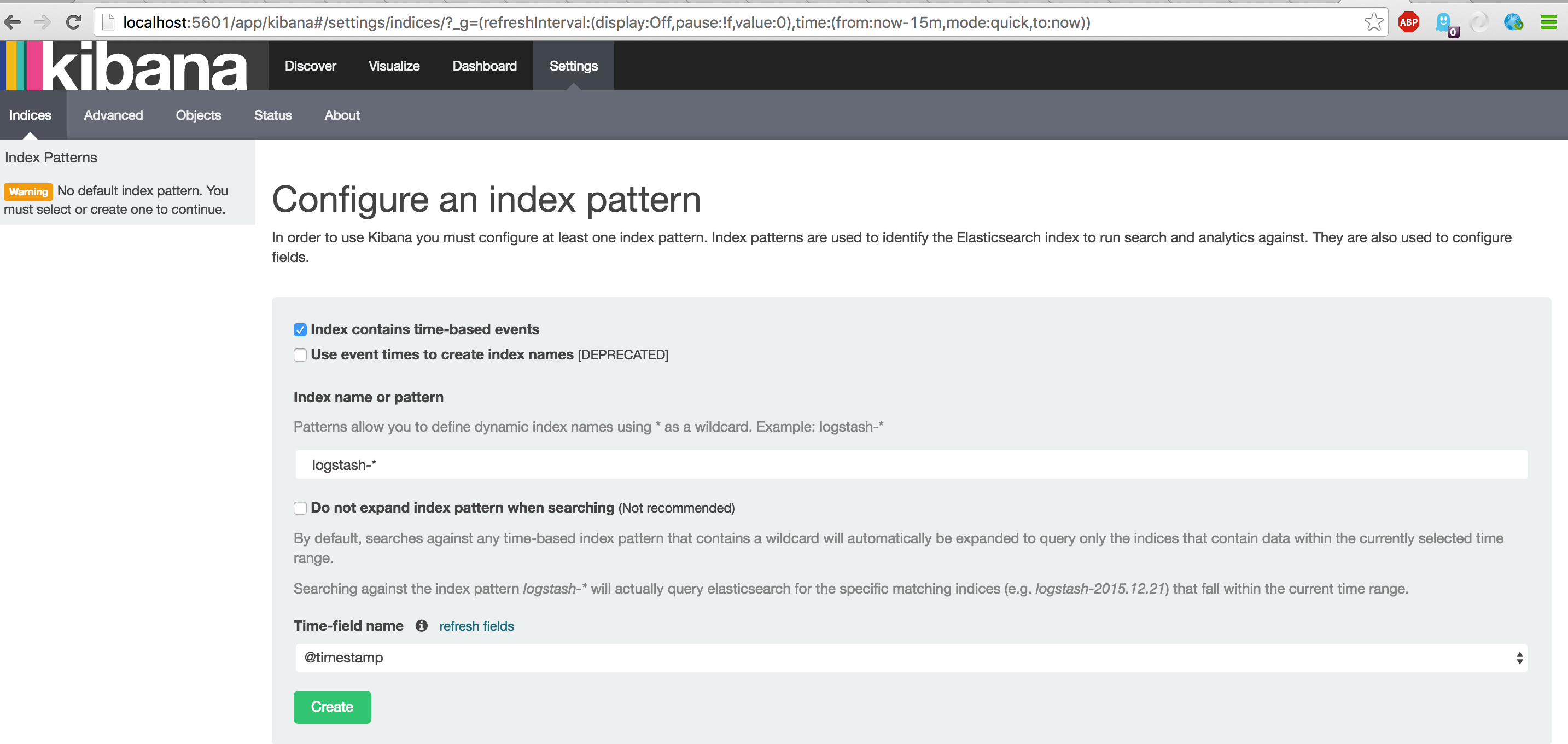 Kibana initialization