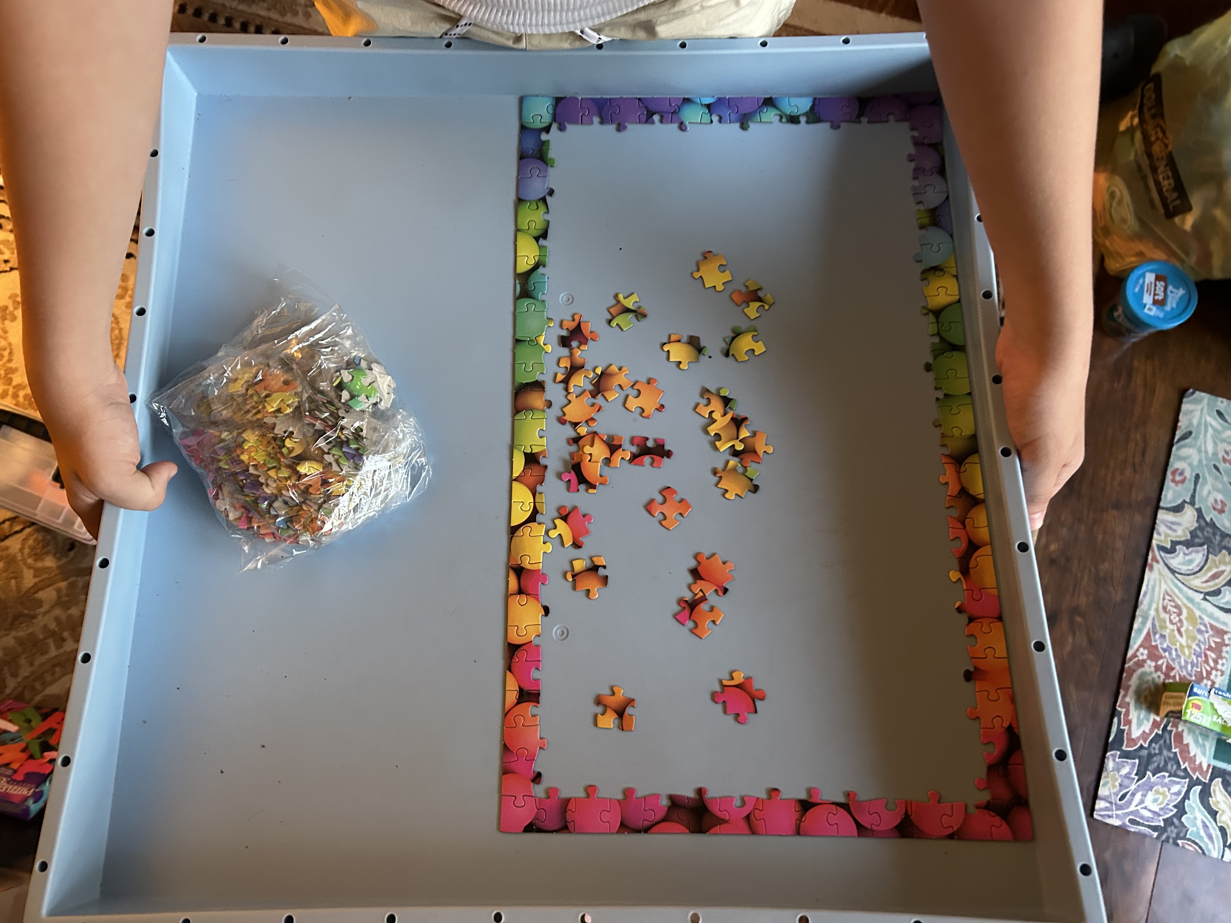 Finger painting and crafts protected by the Universal Wonder Mat.