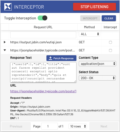 Fetching data from backend server