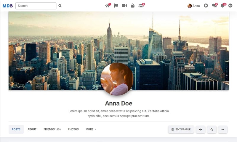 Facebook profile page