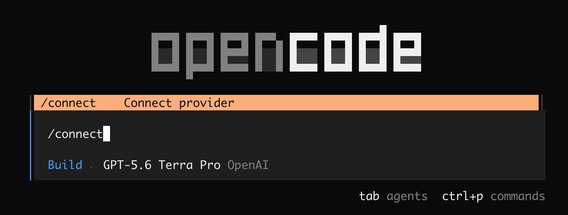 Picture of how to invoke the provider menu to connect.