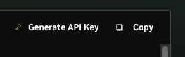 Picture of Generate API button.