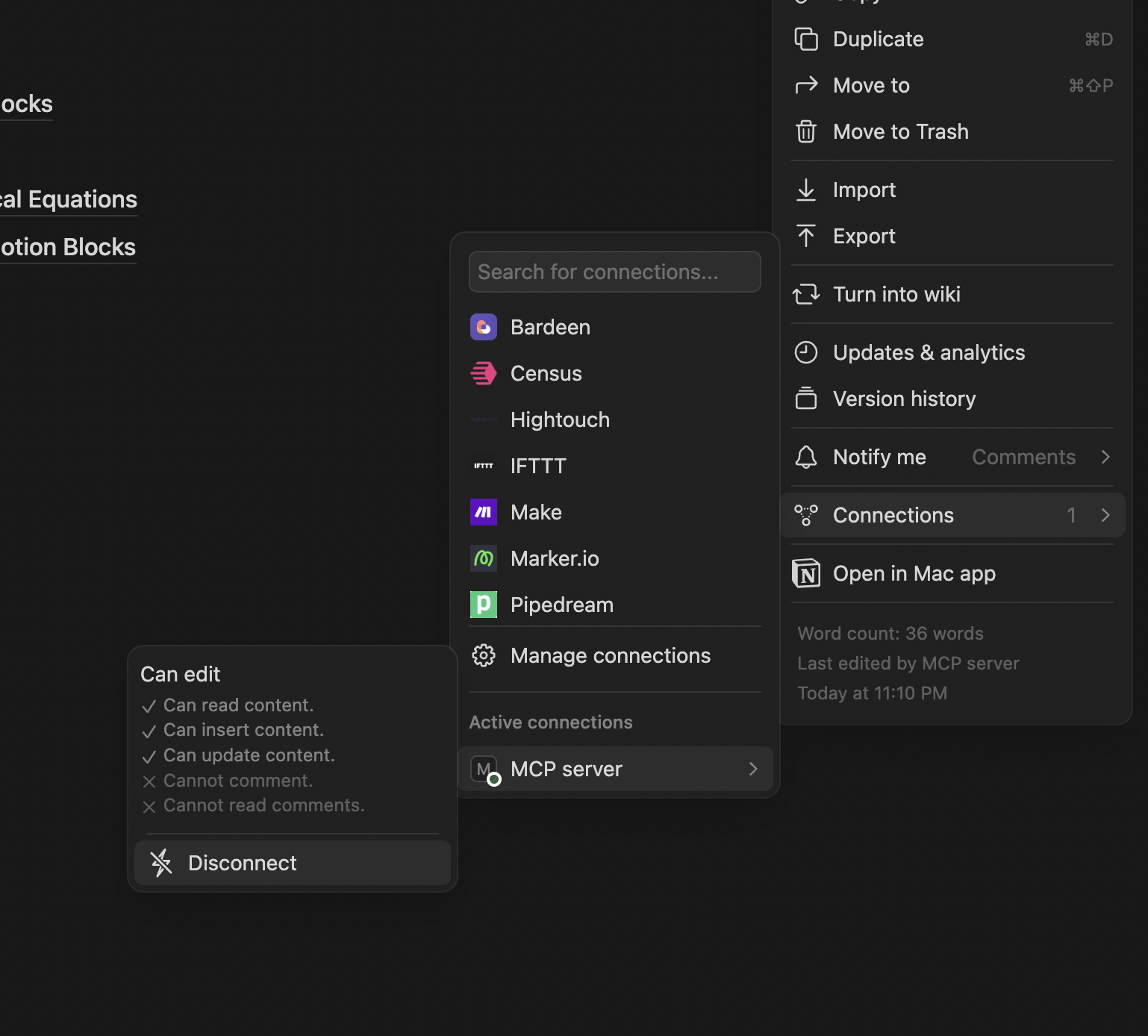 Notion Page Connection