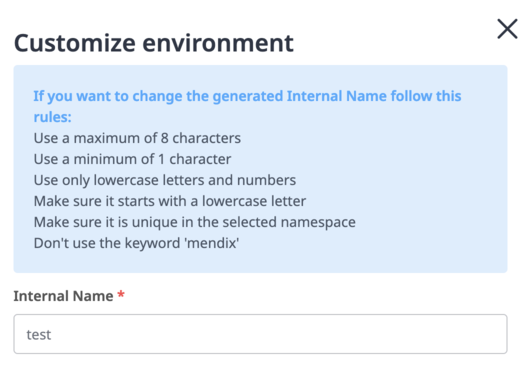 Customizing the environment name