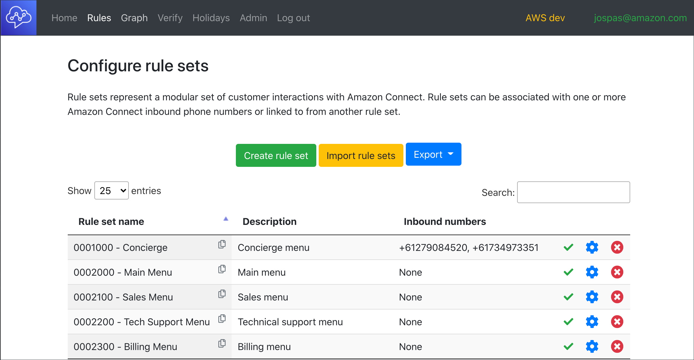 Configure Rulesets