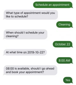 Sample SMS conversation screenshot