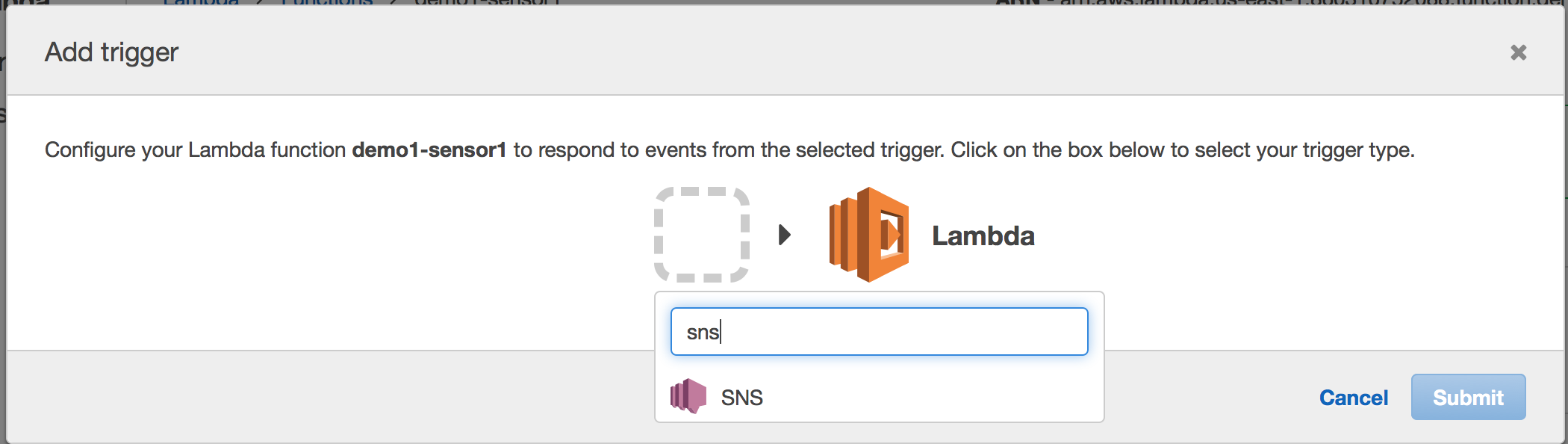 Setup SNS as an Event Trigger for Lambda