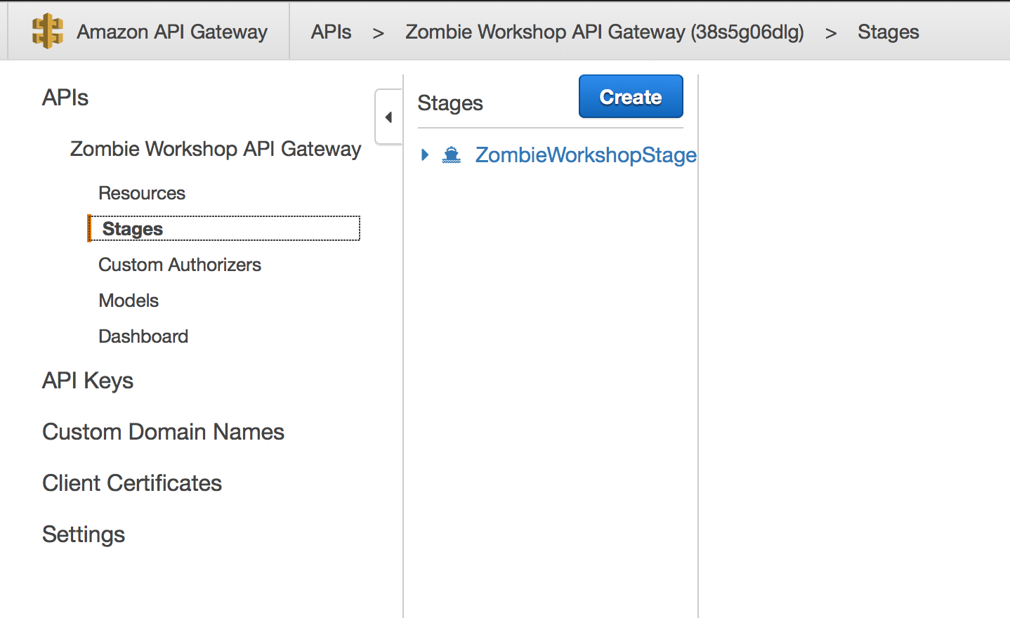 API Gateway Resources Page