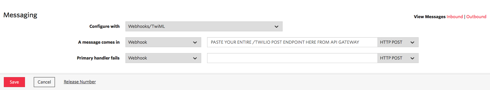 Twilio Request URL