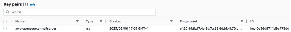 EC2 Console - Key pairs