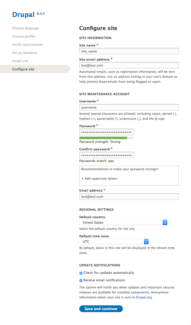 Site Configuration