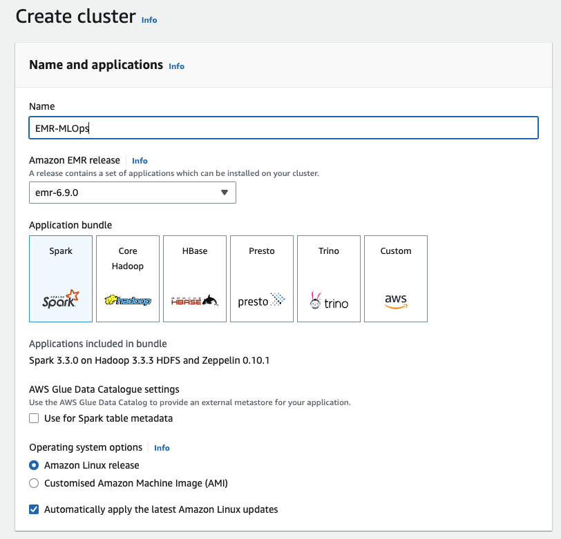 Cluster configuration