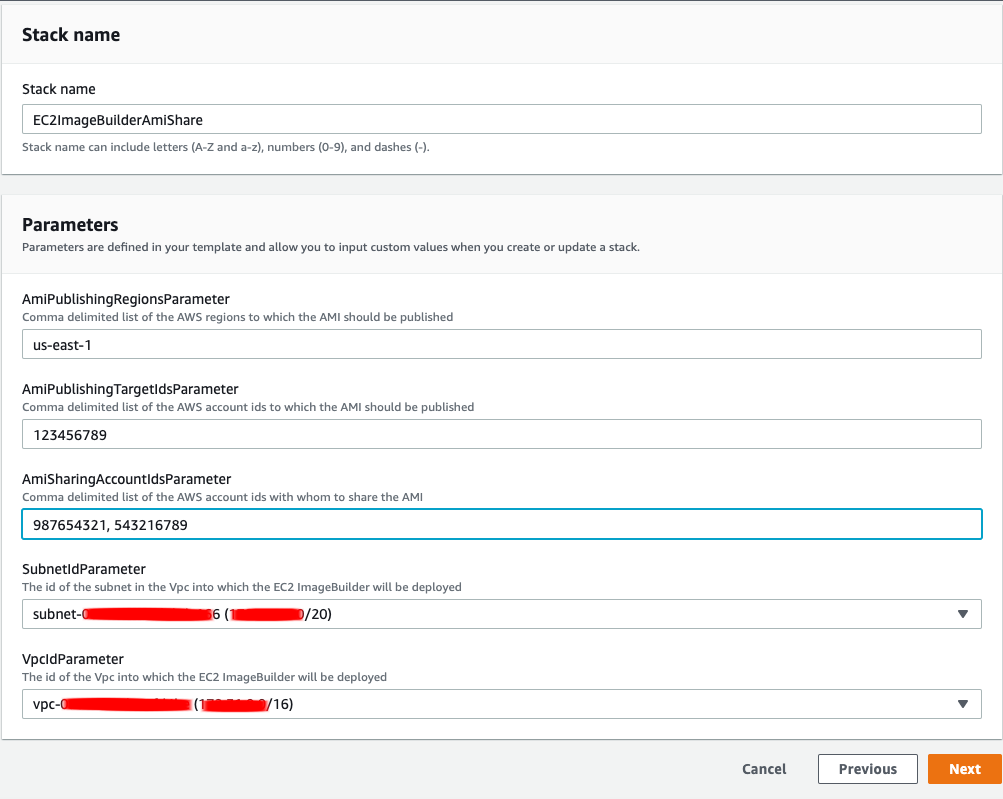 CloudFormation parameters