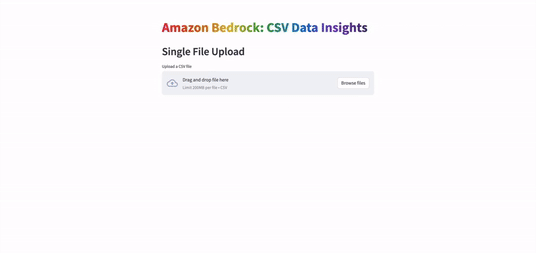 Amazon Bedrock CSV Chatbot Demo