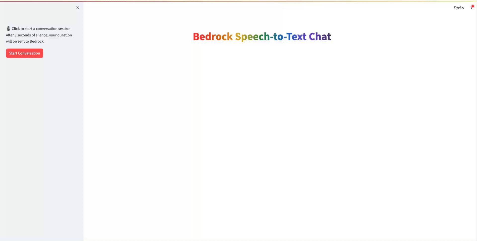 Amazon Bedrock Speech-to-Text Chat Demo