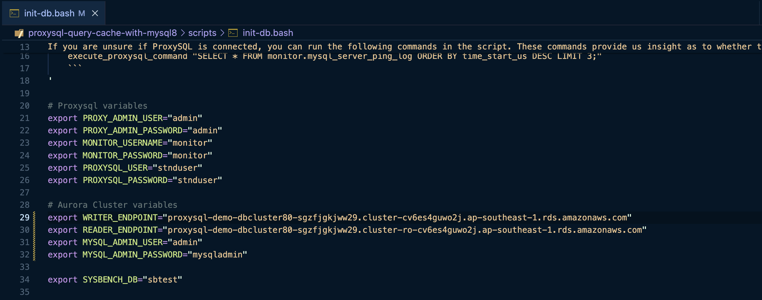Credentials Example for Scripts/init-db.bash