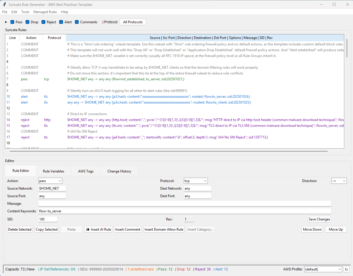 Suricata Rule Generator Interface