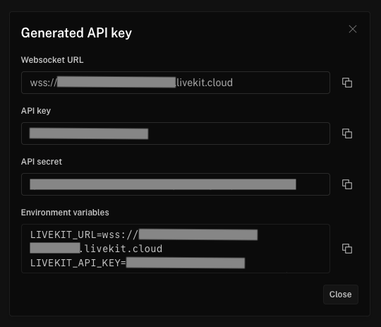 Generated API Key