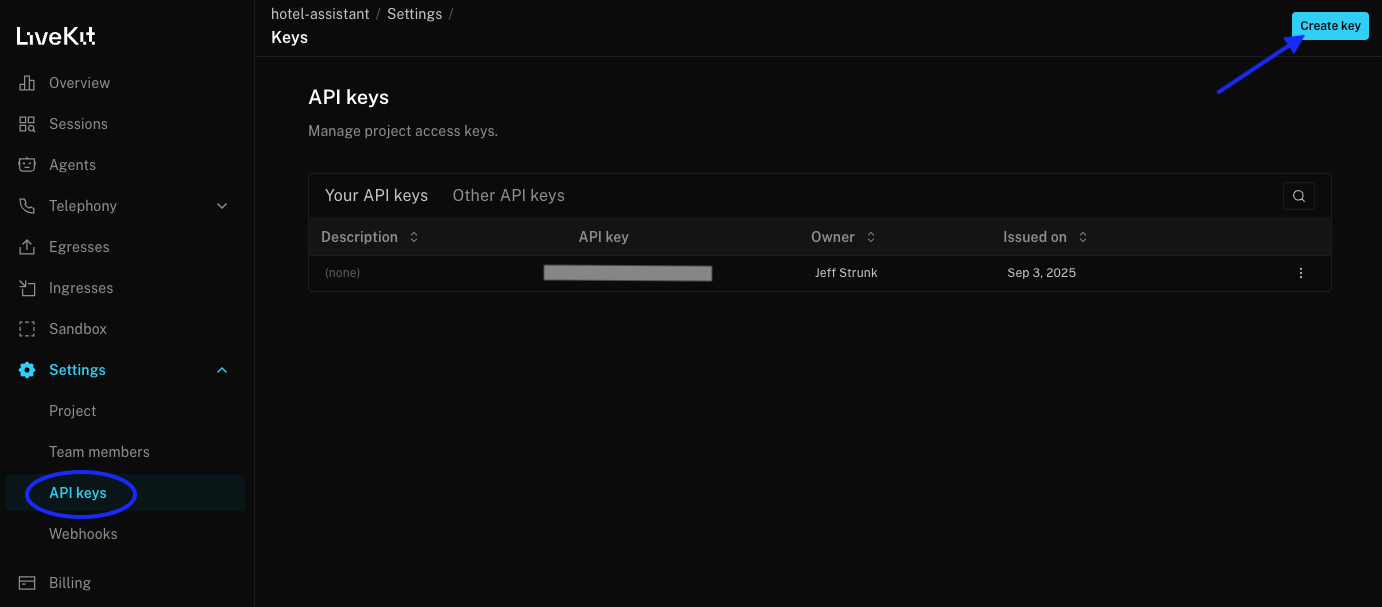 LiveKit Settings