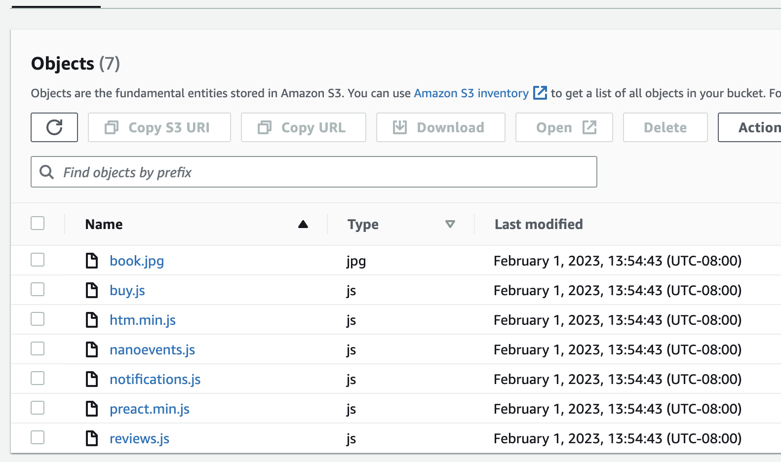 static folder in S3 bucket