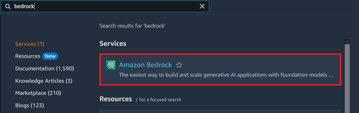 Bedrock 配置界面