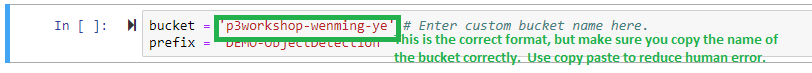 bucket name wrong