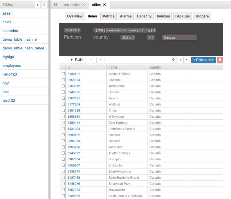 local dynamodb ui